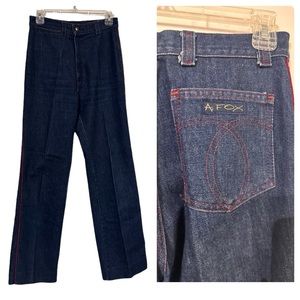 Vintage 80’s A.Fox  wide leg high rise jeans.